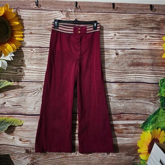 Vintage Bell bottoms  women's  size / go by measurements maroon pre-owned - Picture 2 of 5